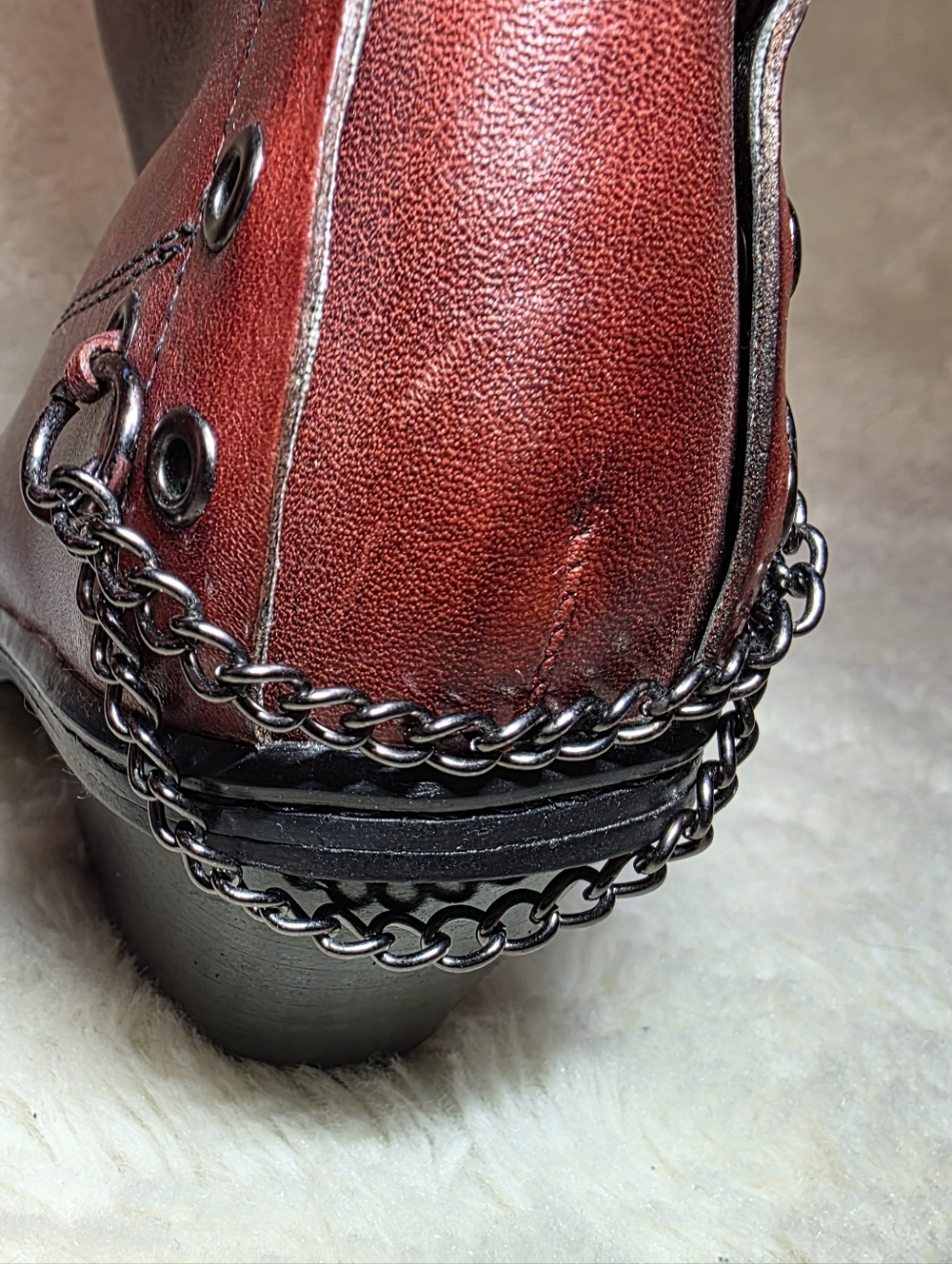 Harley-Davidson Vannis Red Leather Moto Boots - Size 6 - MINT Rare - Picture 8 of 15